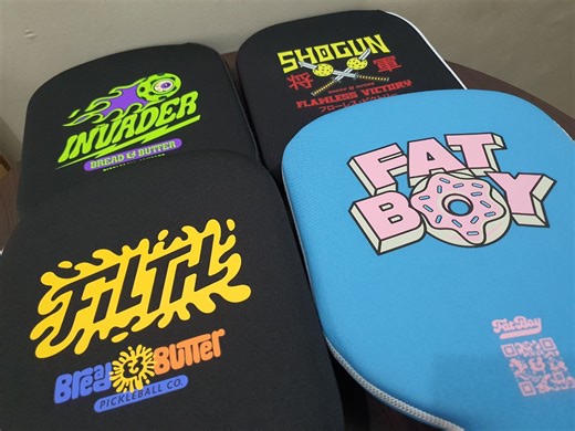 Bread & Butter paddles combine performance-driven designs with visually engaging graphics, creating paddles that perform well and look great on the court. 🛸 Bread & Butter Invader · Best for players seeking a versatile paddle with a balance of power and control. 🥷 Bread & Butter Shogun · Ideal for those desiring power and reach · with enhanced spin capabilities. 🍩 Bread & Butter Fatboy · Suitable for players looking for a forgiving paddle with a wide sweet spot and balanced performance. 🫠 Br