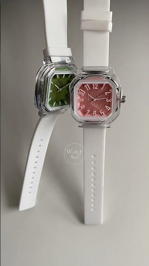WatchwithSun| Mint Glow/Pink Silicone Watch for Women #fashion #watchesandwonders