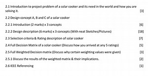 2.1 Introduction to the Project Problem of a Solar CookerProvi... | Filo
