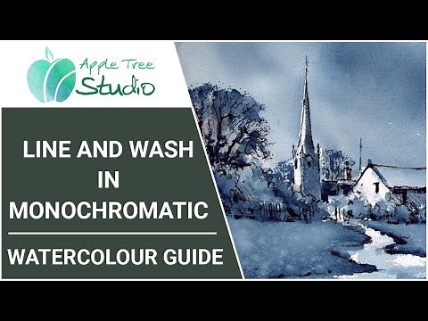 Monochromatic Line and Wash - Watercolour Tutorial | Joanne Boon Thomas