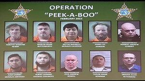 Okaloosa Sheriff Aden announces 10 arrests in child predator operation
