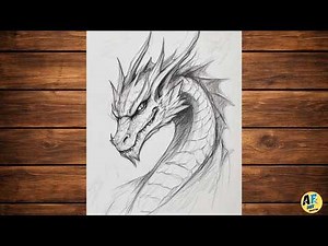 How to draw Dragon |Animal realistic pencil sketch step by step | Easy dragon drawing for beginners