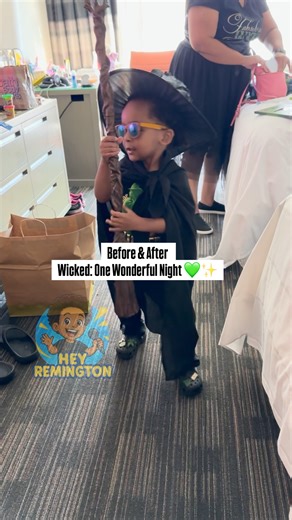Hey Remington! on Instagram: "💚✨ Before Wicked: One Wonderful Night ➡️ After From the Loews Hollywood Hotel to the stage with Ariana Grande, this preschooler’s first trip to Los Angeles turned into a once-in-a-lifetime Wicked moment. 🥹🌟 We were so grateful to be invited by NBC for Wicked: One Wonderful Night — a magical celebration leading up to Wicked for Good. The smile before the show says it all… but that glow after? Pure Broadway magic. 🩷💚 If you love