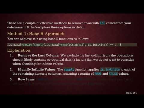 How to Easily Remove Rows with Inf Values from Your Dataframe in R