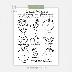 Fruit of the Spirit Coloring Page: KJV & ESV Bible Lesson (digital Download) - Etsy