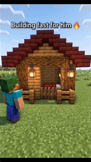 Building a Cozy House for a Homeless Dog in Minecraft 🐕🏠 #shorts