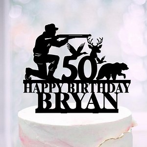 Duck and Deer Hunting Birthday Cake Topper, Hunter 50th Cake Decorations With Name and Age, 30 40 50 60 70 Birthday Topper - Etsy