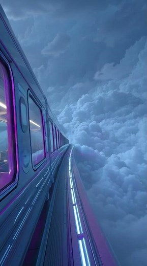Train Track Over the Clouds – 8K Cinematic Dream View #nature