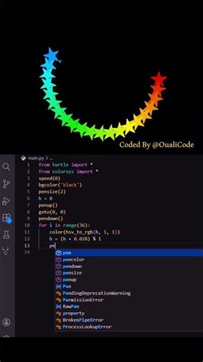 Subscribe for more 🔥🐍🐢 #coding #shorts #oualicode #python #correctcoding #programming #graphics