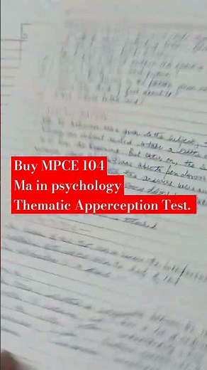 TAT Thematic Apperception Test Psychology MAPC BAPC MPCE 014 IGNOU Practical Solution