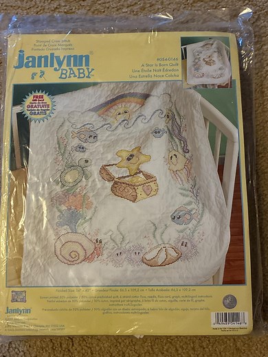 Janlynn Baby A Star is Born Quilt Pre-finished Stamped Cross Stitch Kit - Etsy