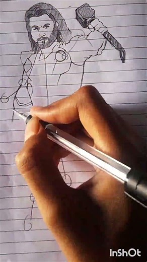 Thor speed drawing #shorts #avengers #thor #drawing