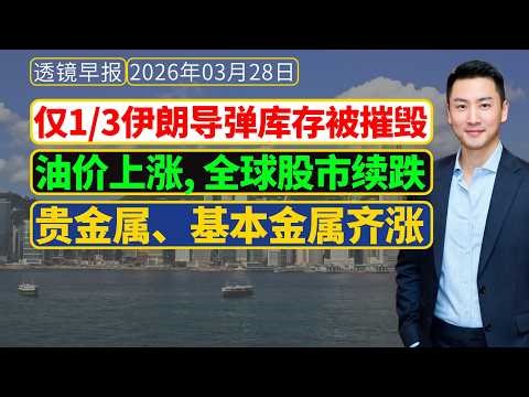 透镜早报[3月28日]：仅1/3伊朗导弹库存被摧毁；油价上涨, 全球股市续跌；贵金属、基本金属齐涨；硫磺价格飙升，炼油企业的意外之财