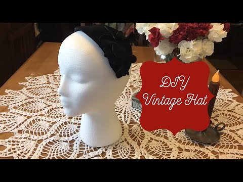 DIY vintage hat// velvet hat with flowers