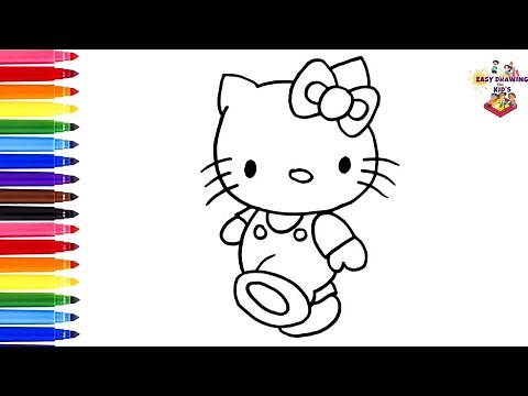 How To Draw Cute Hello Kitty Step By Step, Hello Kitty Drawing For Kids