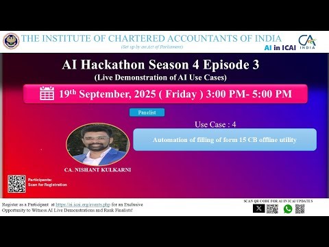 AI Hackathon S4 E3 UC4: Automation of filling of Form 15 CB Offline Utility – CA. Nishant Kulkarni