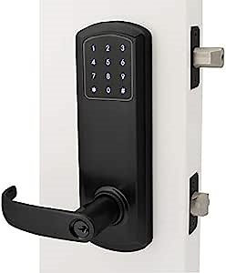 MaxSecure Interconnect Commercial Grade 2 Lock with RFID Keyless Entry (Left Hand 5-1/2”, Flat Black)