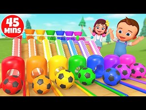 Learn Colors for Children with Color Soccer Balls Wooden Toys 3D Animation | Preschool Toddlers Edu - Videos For Kids