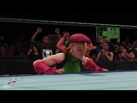 T-800 & Skarlet vs Cammy & Robocop - WWE 2K19 Modded AI Match