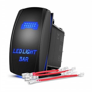 5Pin Laser On/Off LED Light Bar Rocker Switch Blue - Nilight