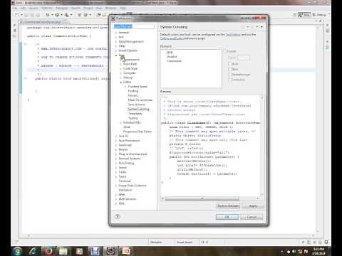 5 Steps to change the Eclipse Comments color setting