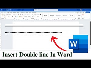 Insert Double line In Word | How to insert double line or double underline in Word