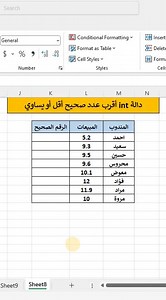 35 shares |  تعلم دالة INT في Excel | أقرب عدد صحيح أقل أو يساوي بكل...