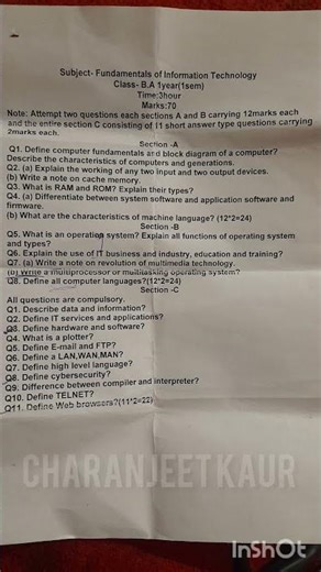 Fundamentals Of Information Technology #charanjeetkaur #informationtechnology #IT #top #technology