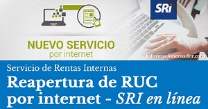 Reapertura de RUC por internet SRI en línea