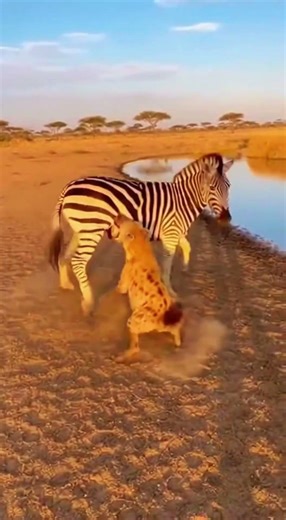 Zebra Fights for Life as Hyena Latches On – Dramatic Escape Into Water! (Wildlife Encounter 2026)