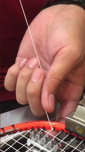 How to tie a secure and tight finishing knot in badminton racket stringing #shorts