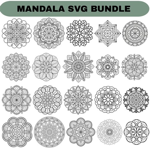 Mandala SVG Bundle: Vector Designs for Cricut & Silhouette,digital File(instant Download) - Etsy