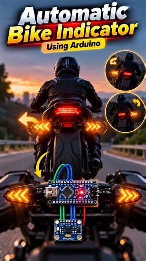 Automatic Bike Indicator Using Arduino | DIY Smart Bike Tech 💡 #shorts