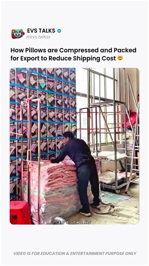 How Pillows Are Compressed for Export 😳📦 | Shipping Cost Secrets