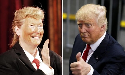 Meryl Streep plays her best Donald Trump, spray tan and all – video