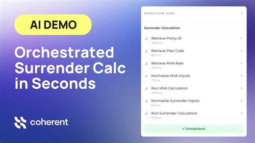 Agentic AI Orchestration for Policy Admin Operations | Coherent Demo | Donovan Hou