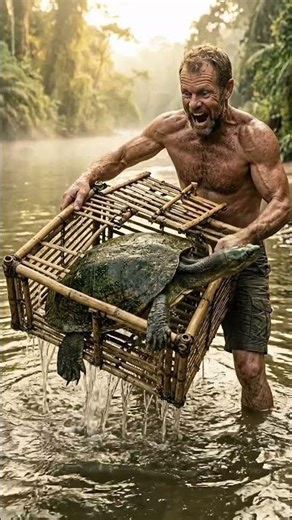 He Cooked STEW Inside a TURTLE SHELL — The Result is INSANE! 🐢🍲😱 #shorts