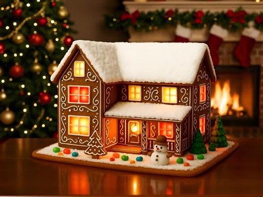 Gingerbread House Template. DIGITAL PRODUCT.
