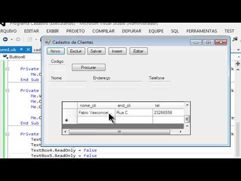 Curso de Visual Basic Avançado Aula 45 Programa de Cadastro