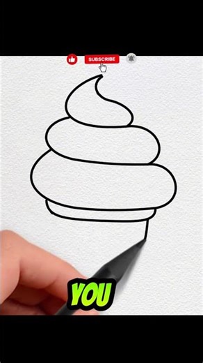 How to draw an Ice Cream from 'S', easy steps to follow 🍦🥶#drawing #icecream #viral