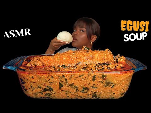 ASMR FUFU (POUNDO) & TURKEY EGUSI SOUP MUKBANG (No talking) Nigerian food |Eating Sounds| Vikky ASMR