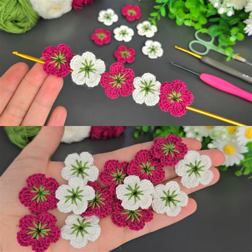 How To Crochet a Cute Flower Step By Step! #crochet #fblifestyle | Crochet knitting love