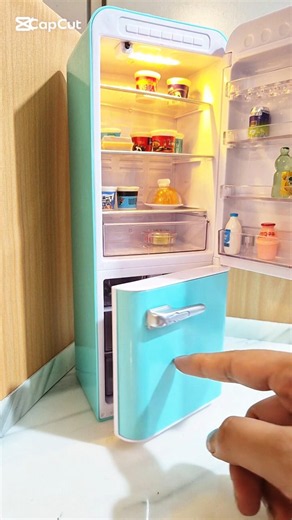 Mini Brands ASMR 🤯🧊 Tiny Fridge Restock & Unboxing | Part 2 #shorts #unboxing #minibrands #miniature