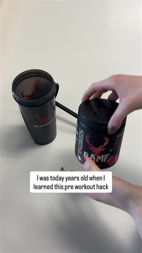 Never loose your scoop again with this viral pre-workout hack 🫡 Grab our NEW Peach Pom Pre-Workout and test it yourself! | Bucked Up
