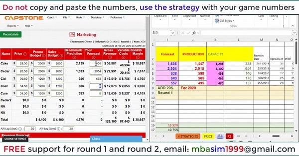 Capsim Round 1 - Top results 999 - Capsim guide Capsim 2025 guide - All decisions Step by Step guide