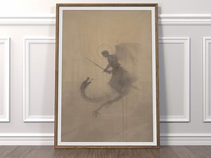 Saint Michael Archangel Print: Rustic Christian Watercolor Art - Etsy