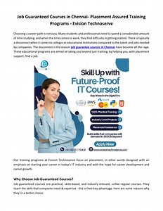 Job Guaranteed Courses in Chennai- Placement Assured Training Programs - Evision - SlideServe
