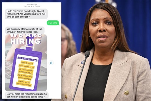 Text scammers blasting out bogus job offers stole $2.2M in crypto, NY AG says: ‘Never-ending nightmare’