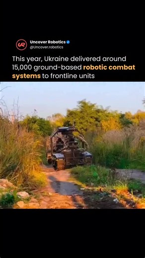 AI & Robotics on Instagram: "Ukraine has significantly scaled up production and deployment of ground robotic systems (unmanned ground vehicles / UGVs) in 2025. The country’s Ministry of Defence and Defence Procurement Agency set a goal to deliver 15,000 robotic systems to the battlefield this year, a major jump from only hundreds previously. These systems include robot platforms used for logistics, reconnaissance, fire support, evacuation of wounded, engineering tasks like mine-clearing, and in