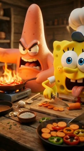 SpongeBob vs Patrick Cooking Battle 😱🔥 #spongebob #spongebobsquarepants